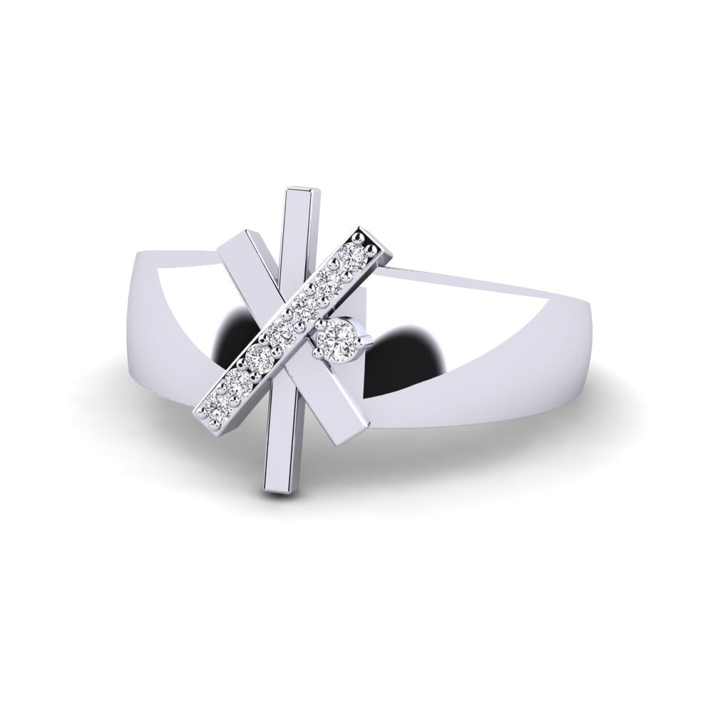 14k White Gold Ring Orbita
