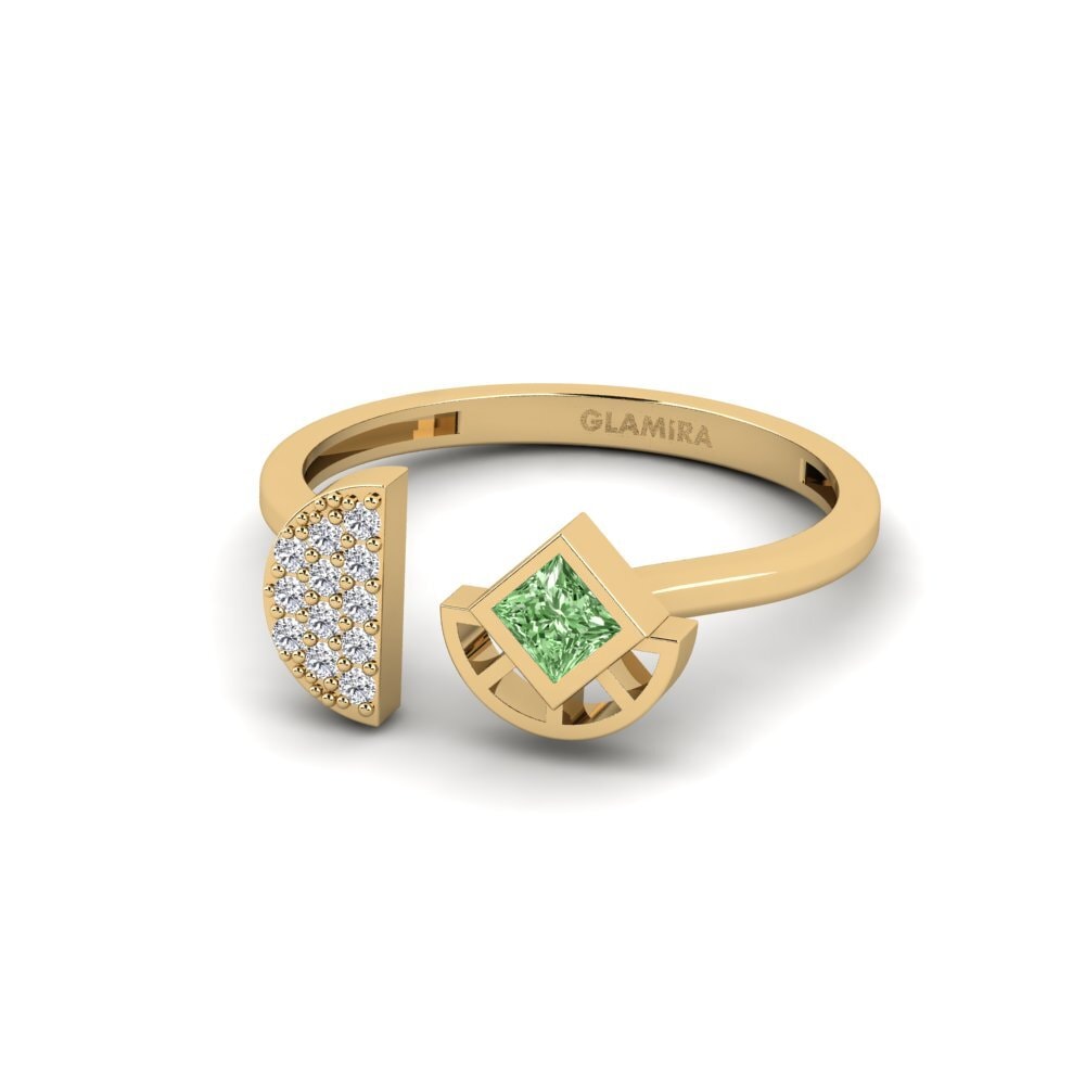 Diamante Verde Anel Perdiem
