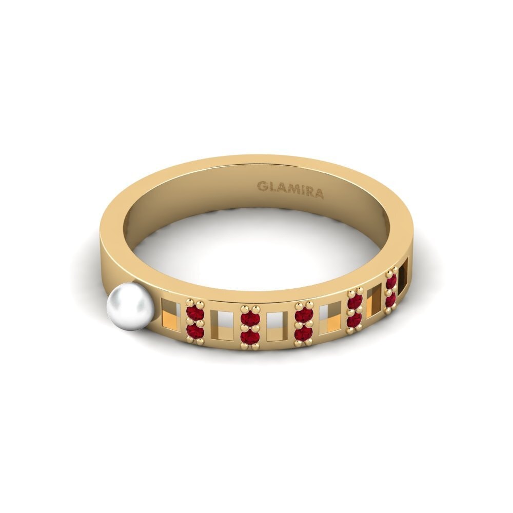 Circonita Roja Anillo Perler