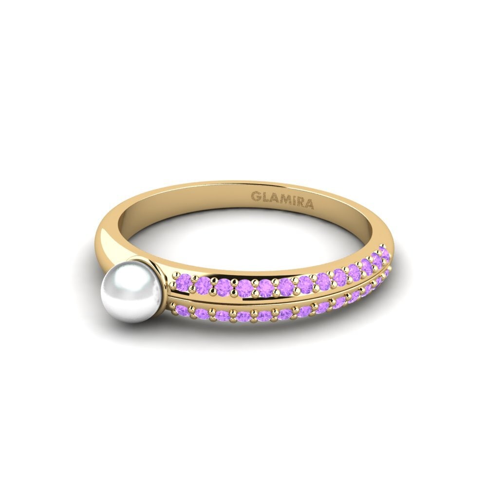 Amatista Anillo Perles