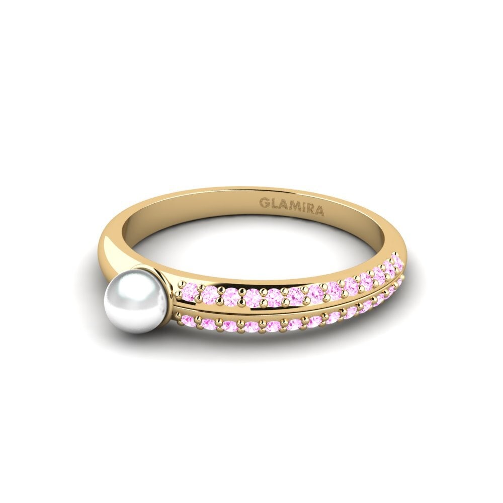 Zafiro Rosado Anillo Perles