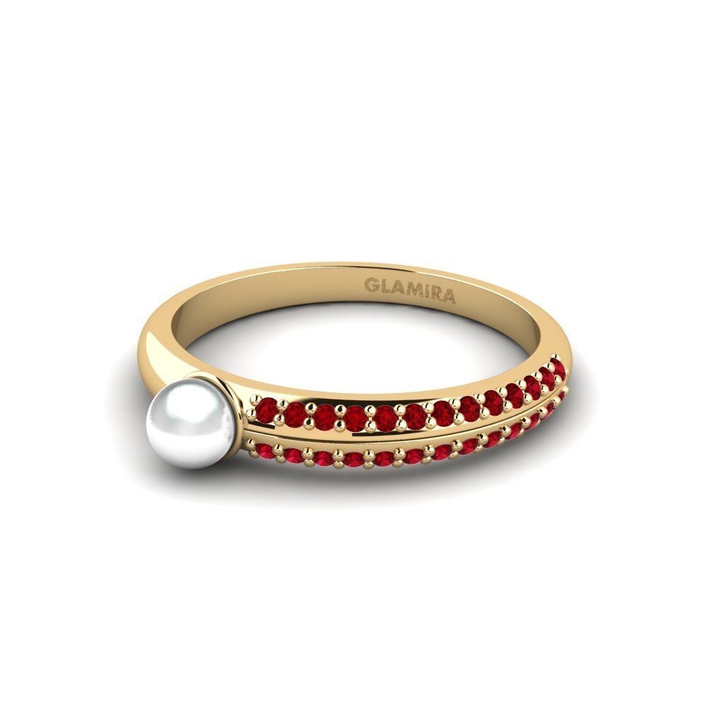 Circonita Roja Anillo Perles
