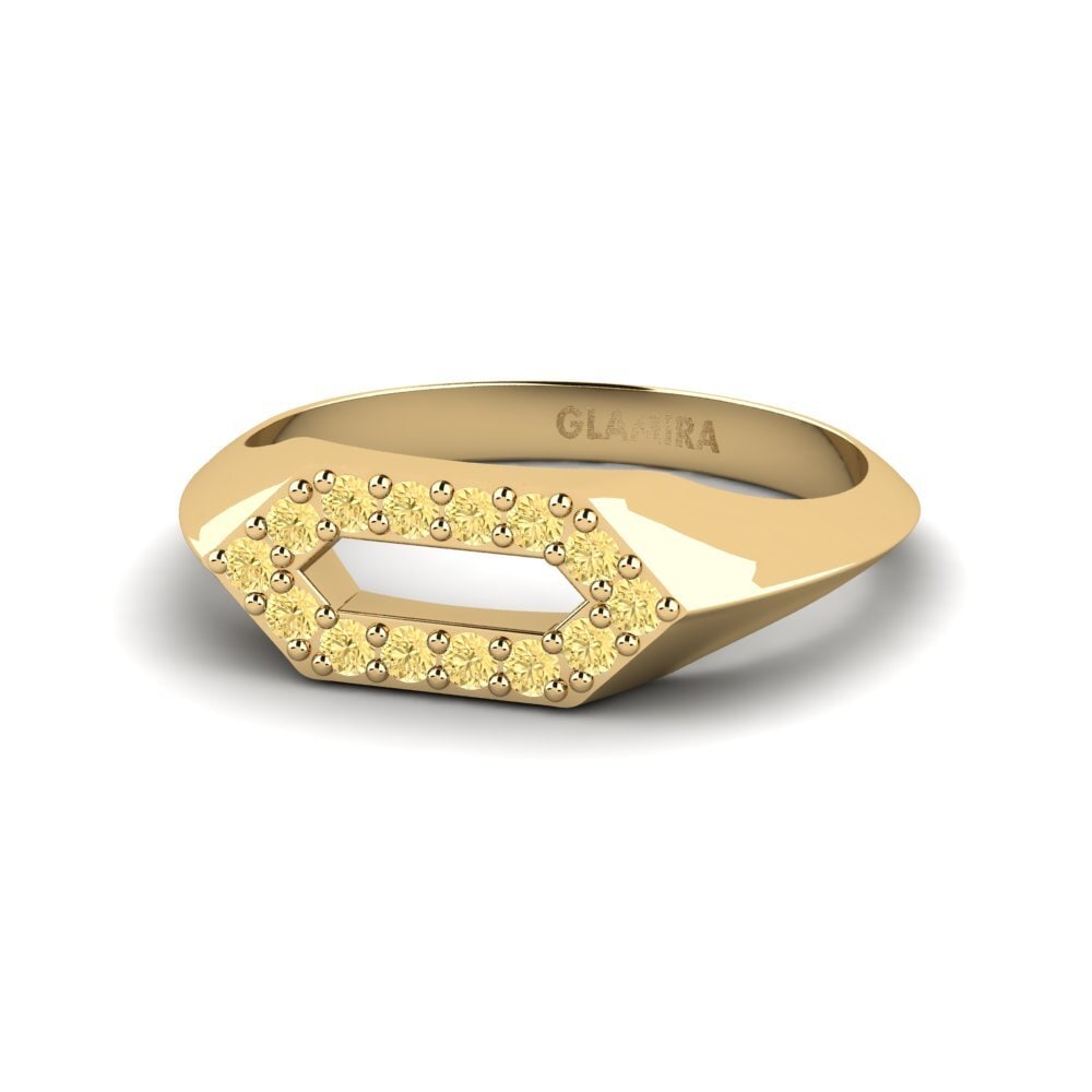Diamante Amarelo Anéis de Mindinho Routine