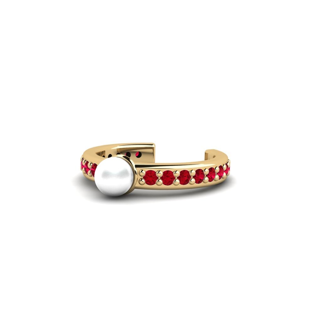 ruby-zirconia Conch Ear Cuff Sekoita