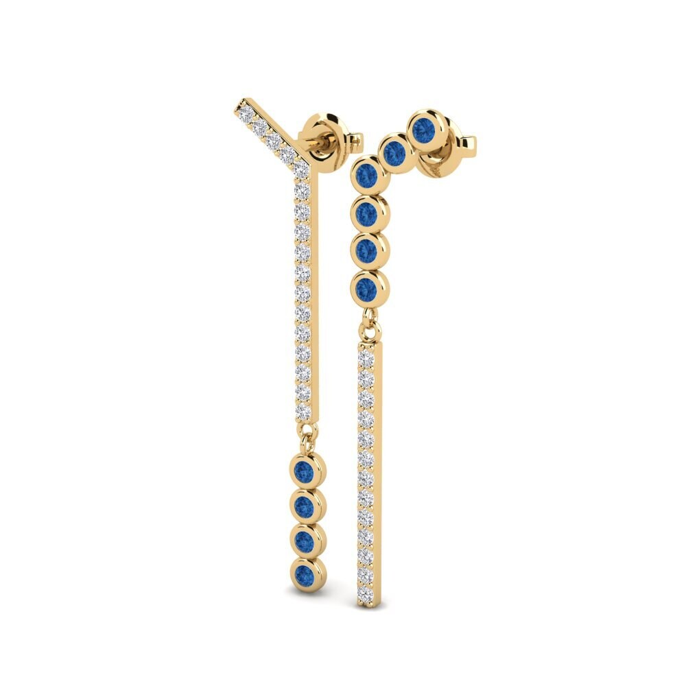 sapphire-zirconia ต่างหู Ilachar