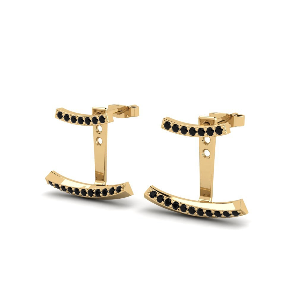 Black Sapphire Women's Earring Potongan