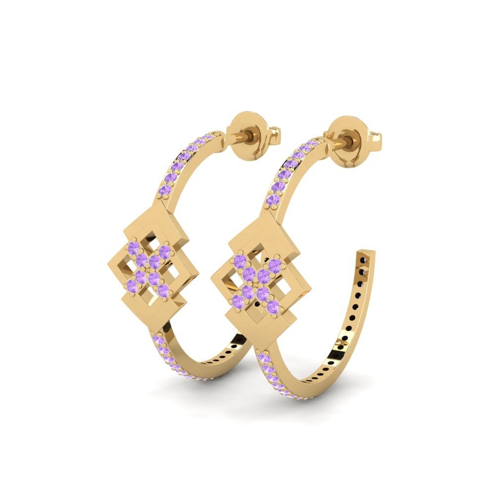 Amethyst Damen ohrring Prudishness