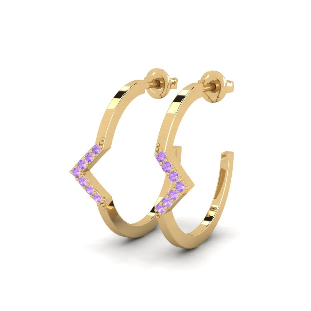 Amethyst Damen ohrring Pudse