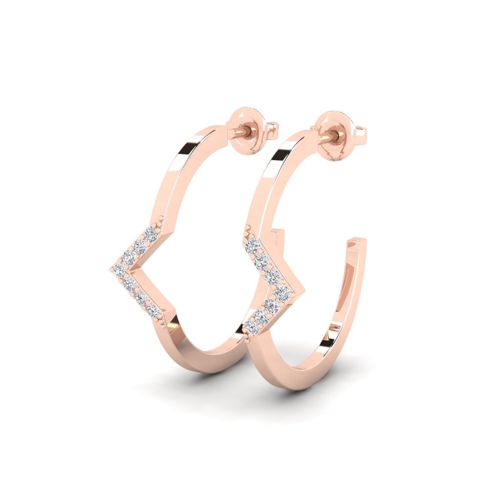 14k Rose Gold Women's Earring Pudse