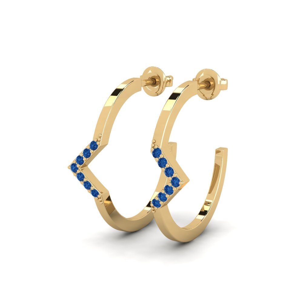 sapphire-zirconia ต่างหู Pudse