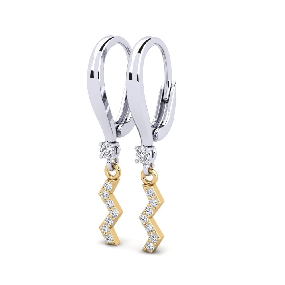14k White & Yellow Gold Women's Earring Sviatlo