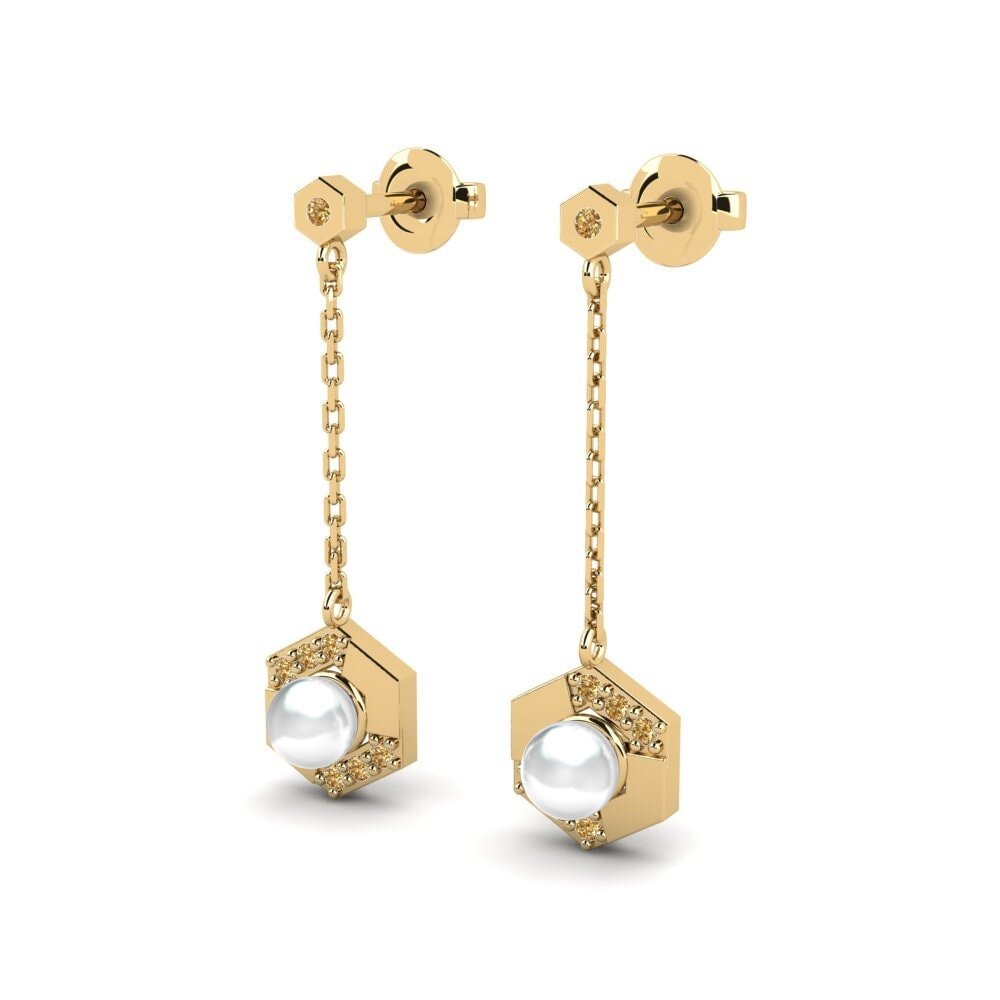 Brauner Diamant Damen ohrring Egutegia