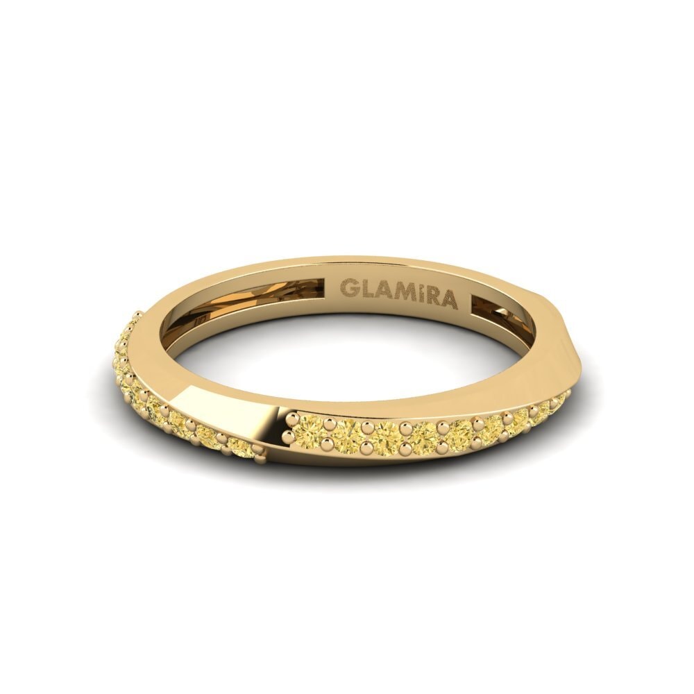 Diamante Amarelo Anéis de Mindinho Helita