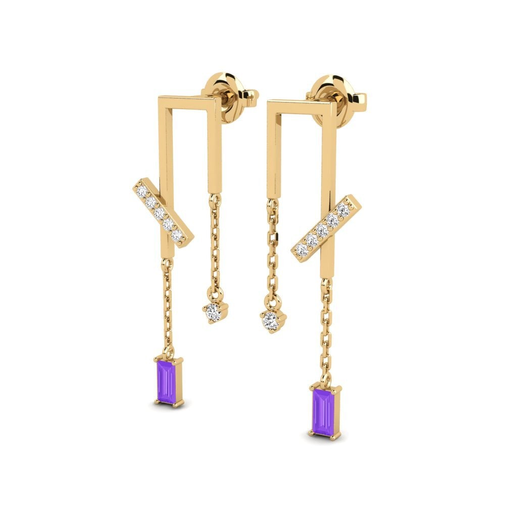 Amethyst Damen ohrring Luas - A