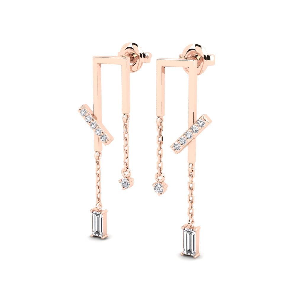 14k Rose Gold Women's Earring Luas - A