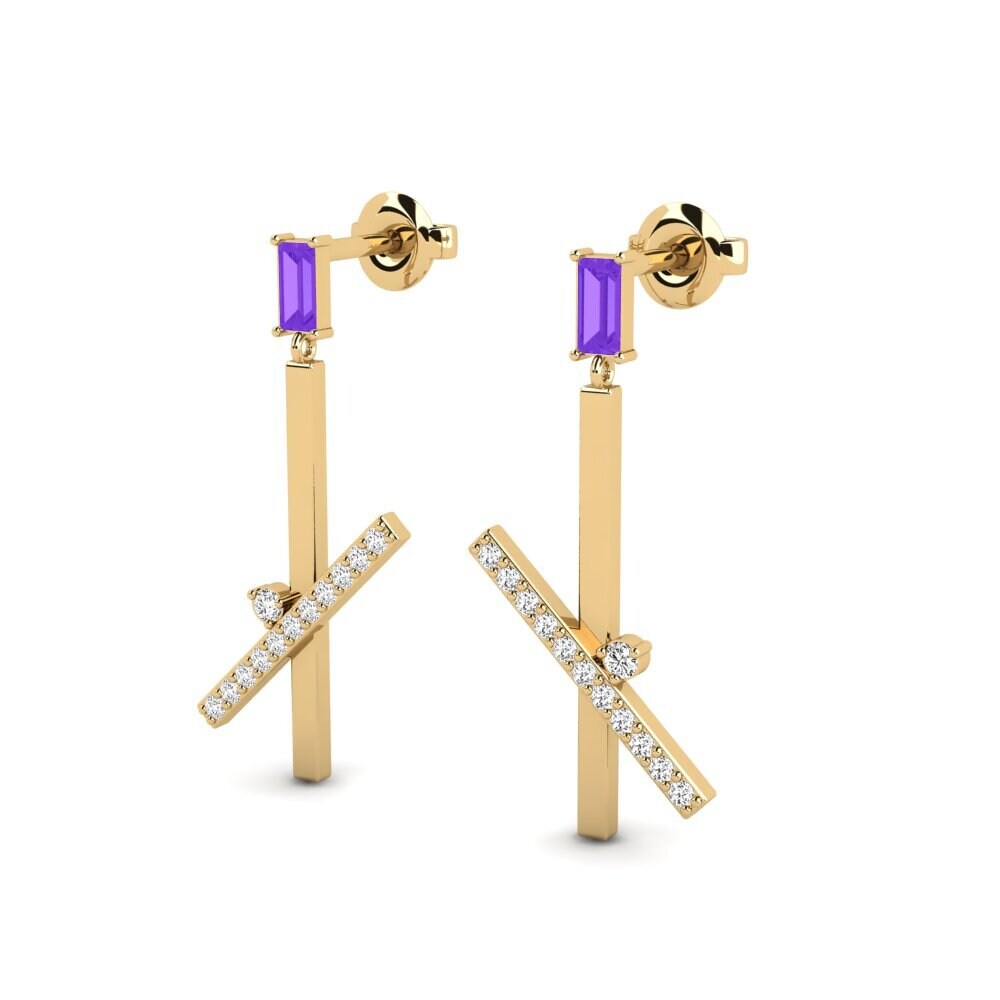 Amethyst Damen ohrring Luas - B