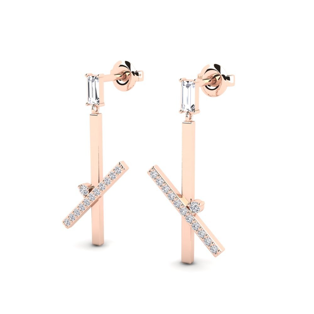 14k Rose Gold Women's Earring Luas - B