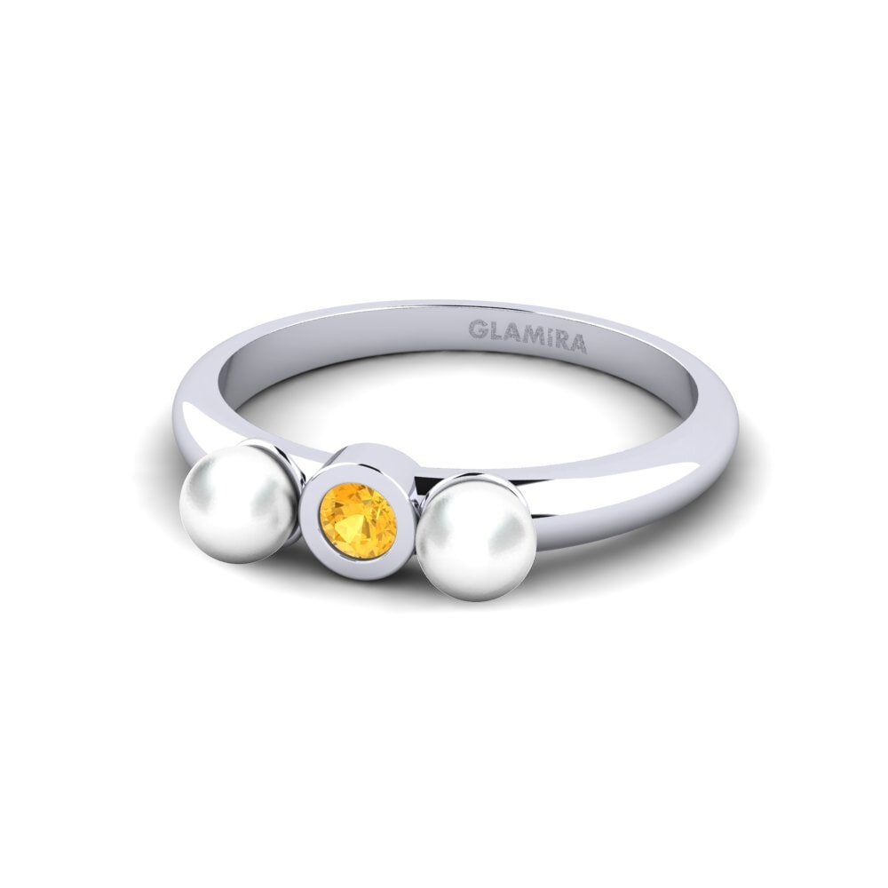 950 Platinum Citrine Ring Maparera