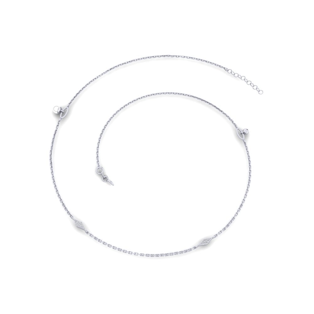 9ct White Gold Women's Necklace Mareto