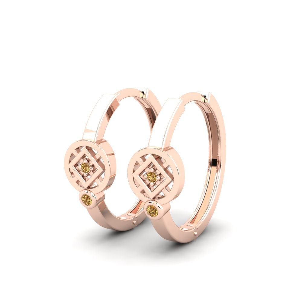 14k Oro Rosa Diamante café Pendiente de mujer Meinhardt