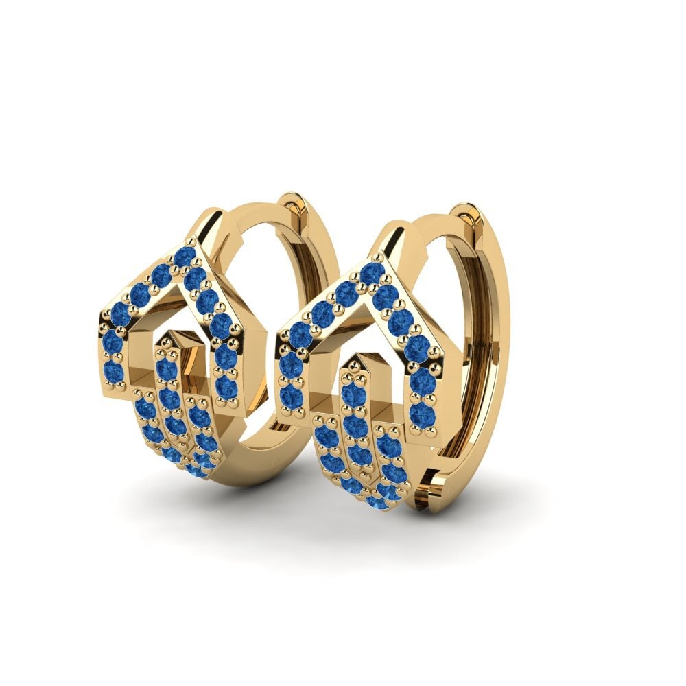 sapphire-zirconia ต่างหู Pity