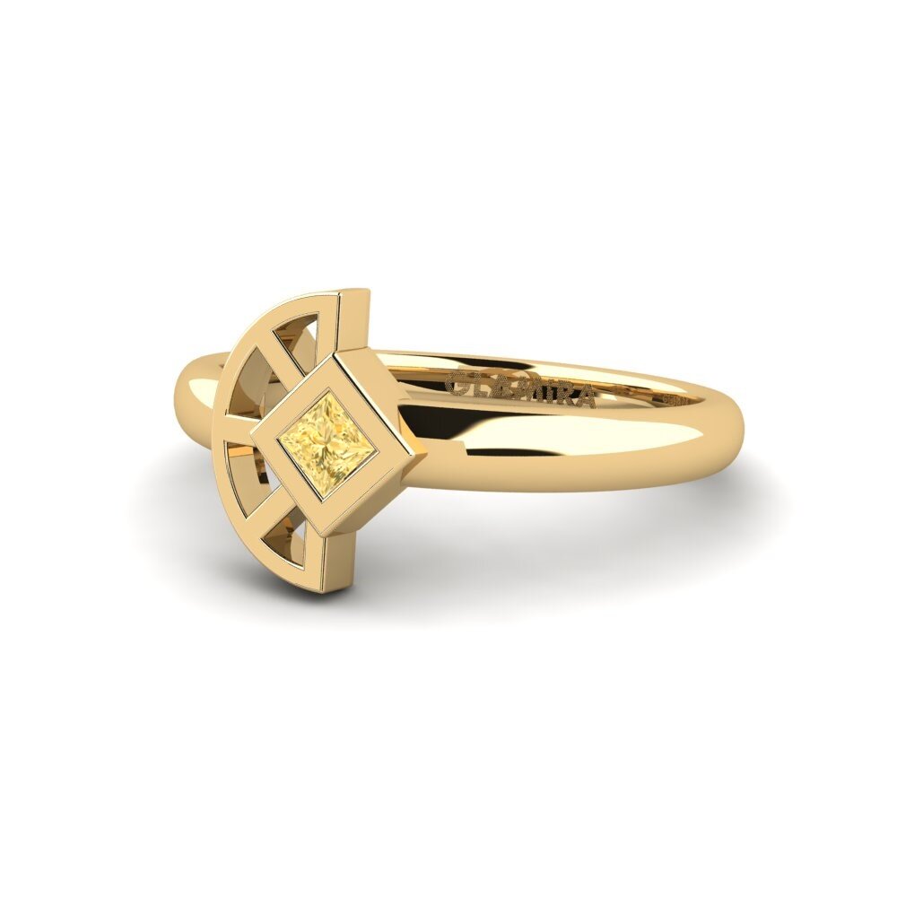 Diamante Amarelo Anéis de Mindinho Relevance