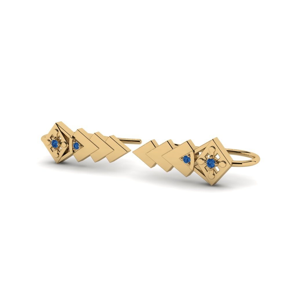 Zircônia azul escuro Brincos Feminino Robixo