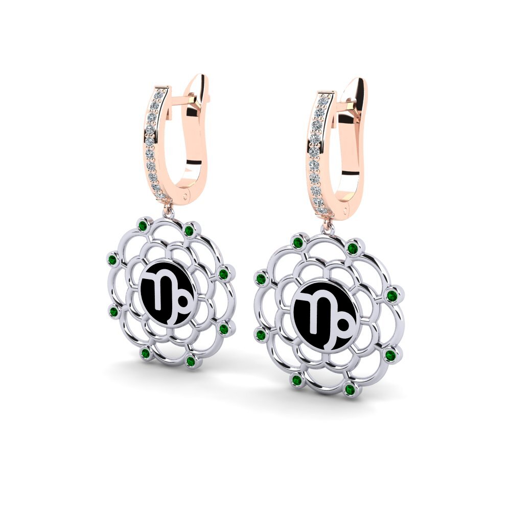 Green Zirconia Women's Earring Buxi - Capricorn