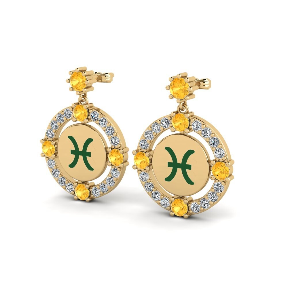 Citrine Women's Earring Cava - Pisces