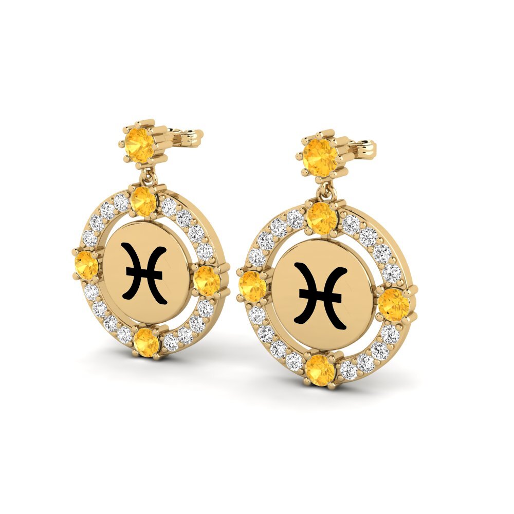Citrine Women's Earring Cava - Pisces