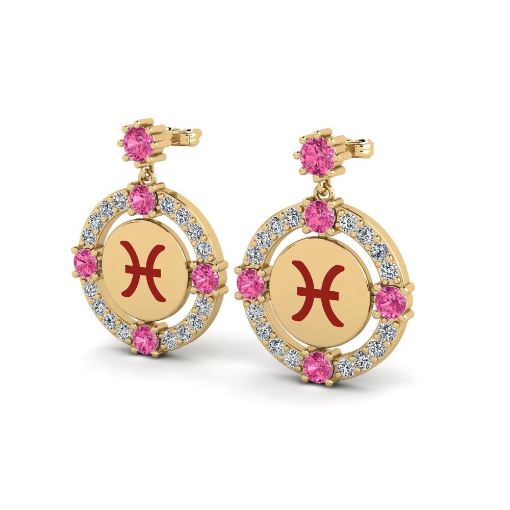 Pink Tourmaline Women's Earring Cava - Pisces