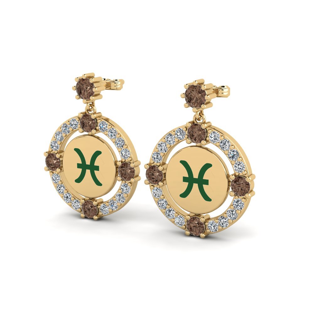 Smoky Quartz Women's Earring Cava - Pisces