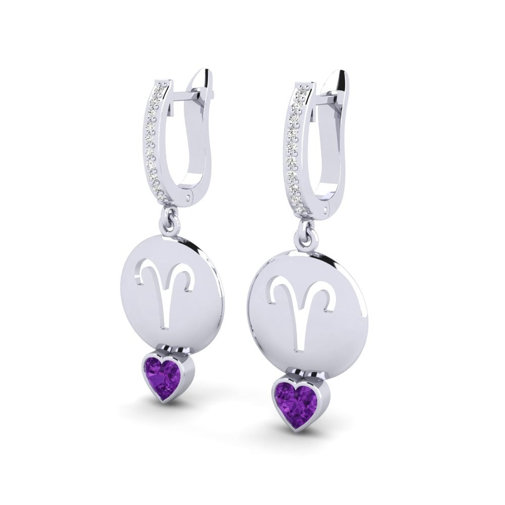 Améthyste Boucle d'oreille femme Nebug - Aries