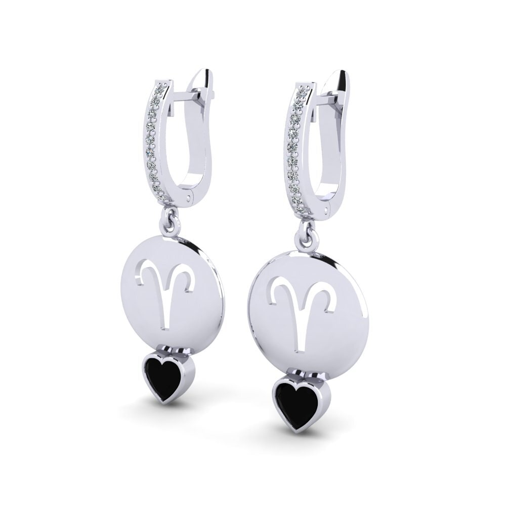Saphir noir Boucle d'oreille femme Nebug - Aries