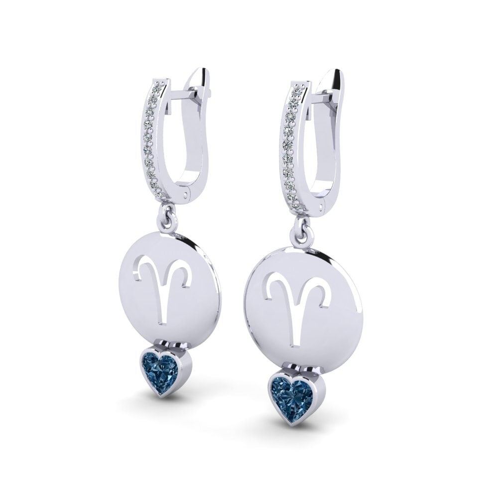 Diamant Bleu Boucle d'oreille femme Nebug - Aries