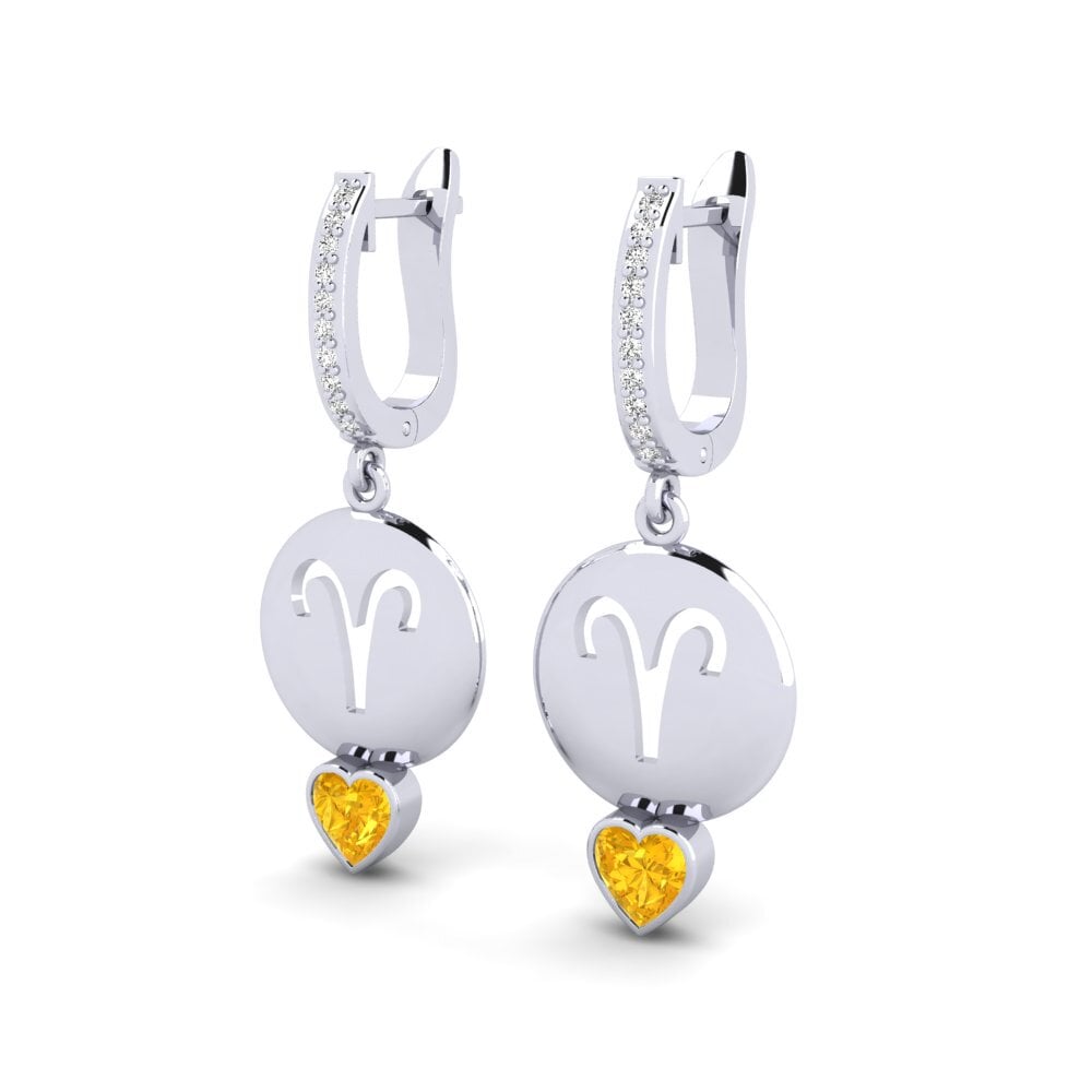 Citrine Boucle d'oreille femme Nebug - Aries