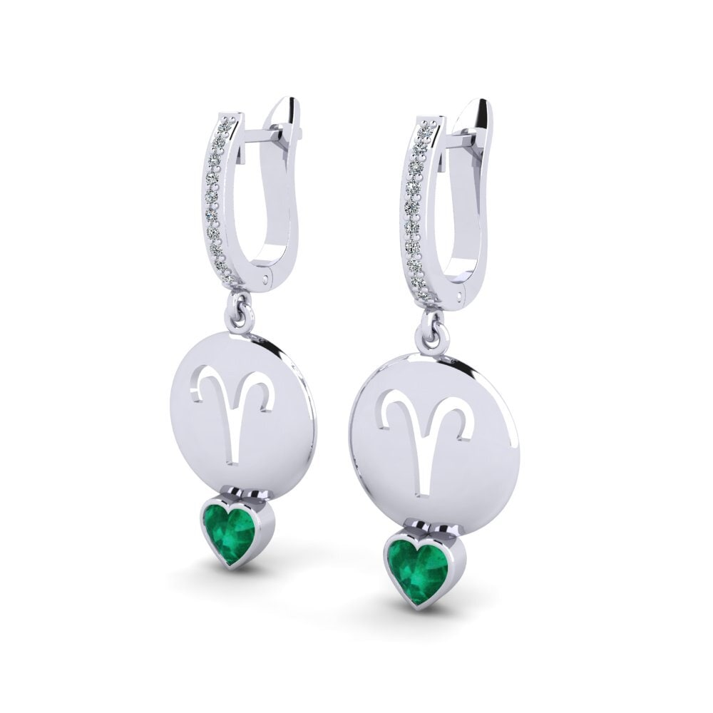 Emerald Women's Earring Nebug - Aries