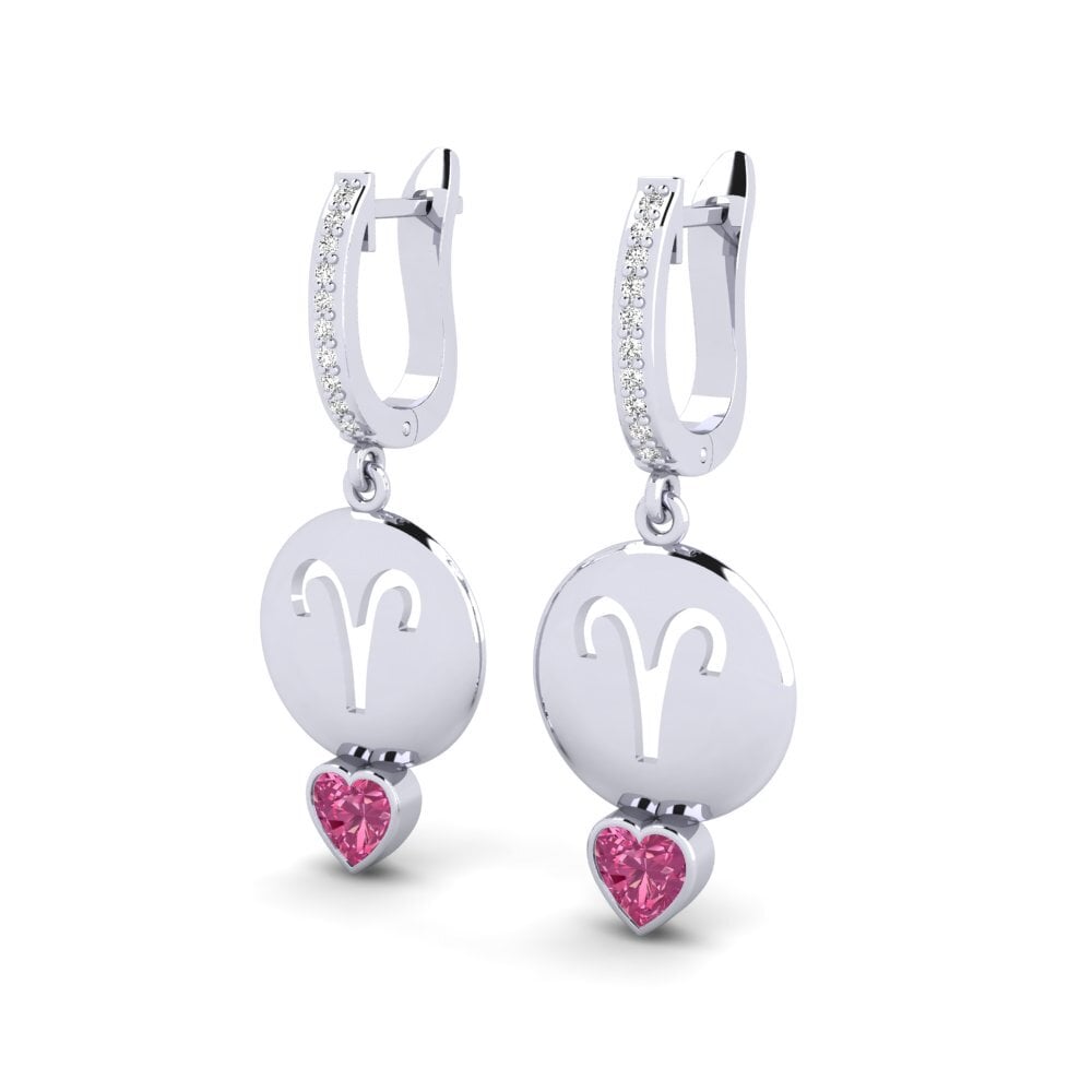 Tourmaline Rose Boucle d'oreille femme Nebug - Aries