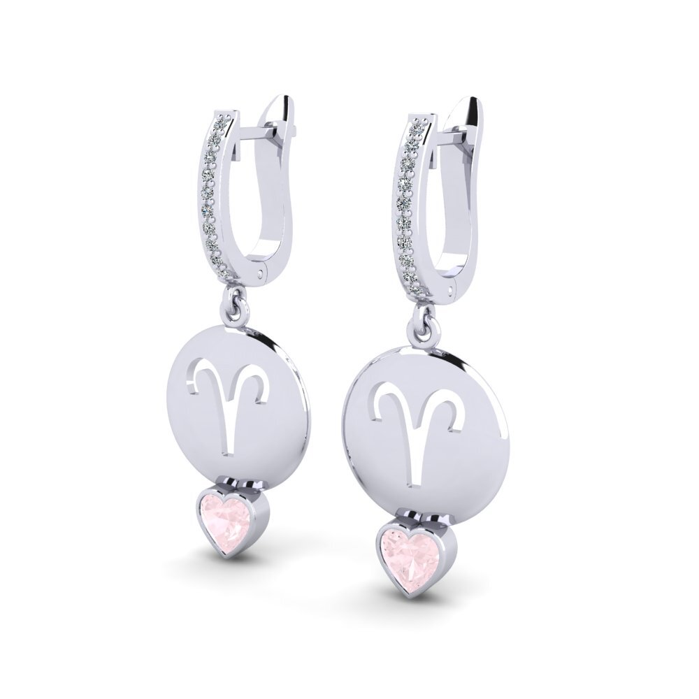 Rose Quartz Women's Earring Nebug - Aries