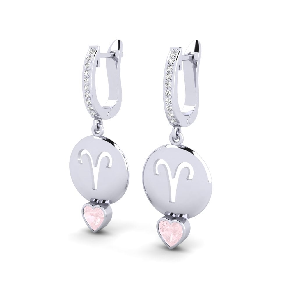 Rose Quartz Women's Earring Nebug - Aries