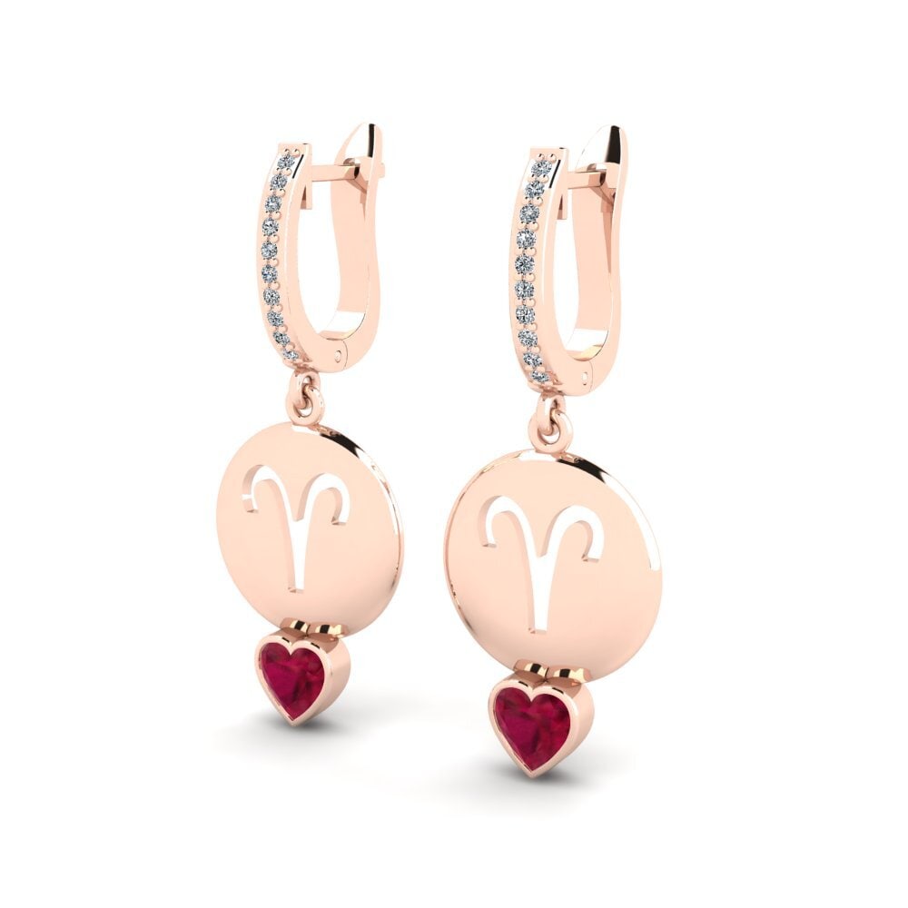 18k Oro Rosa Pendiente de mujer Nebug - Aries