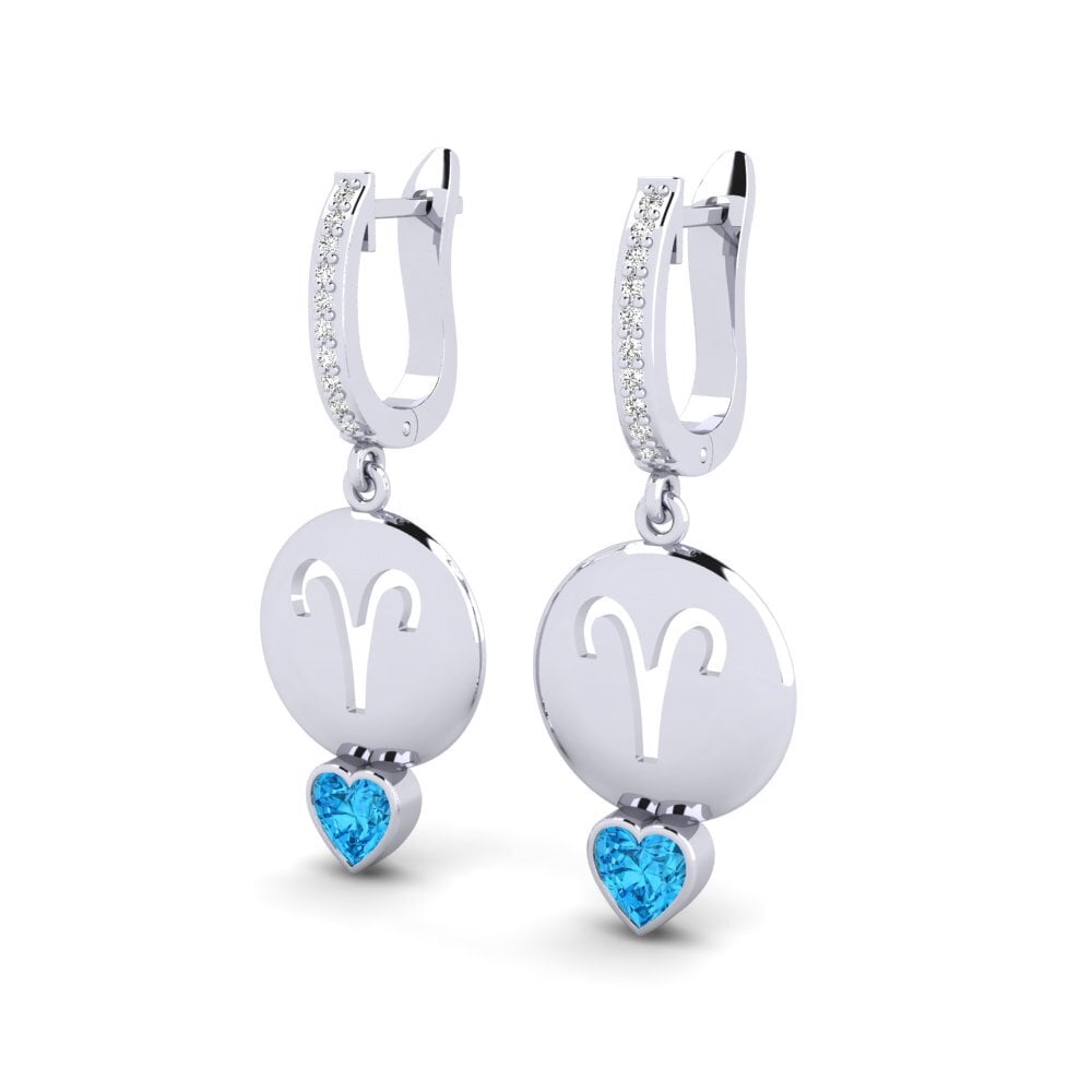 Topaze Bleue Boucle d'oreille femme Nebug - Aries