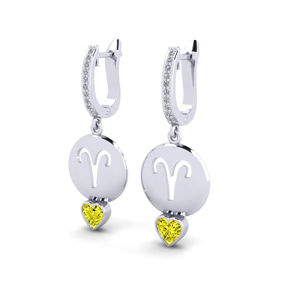 Diamant Jaune Boucle d'oreille femme Nebug - Aries