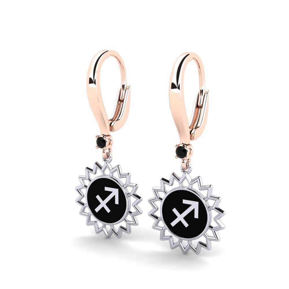 Onyx Noir Boucle d'oreille femme Parlocain - Sagittarius