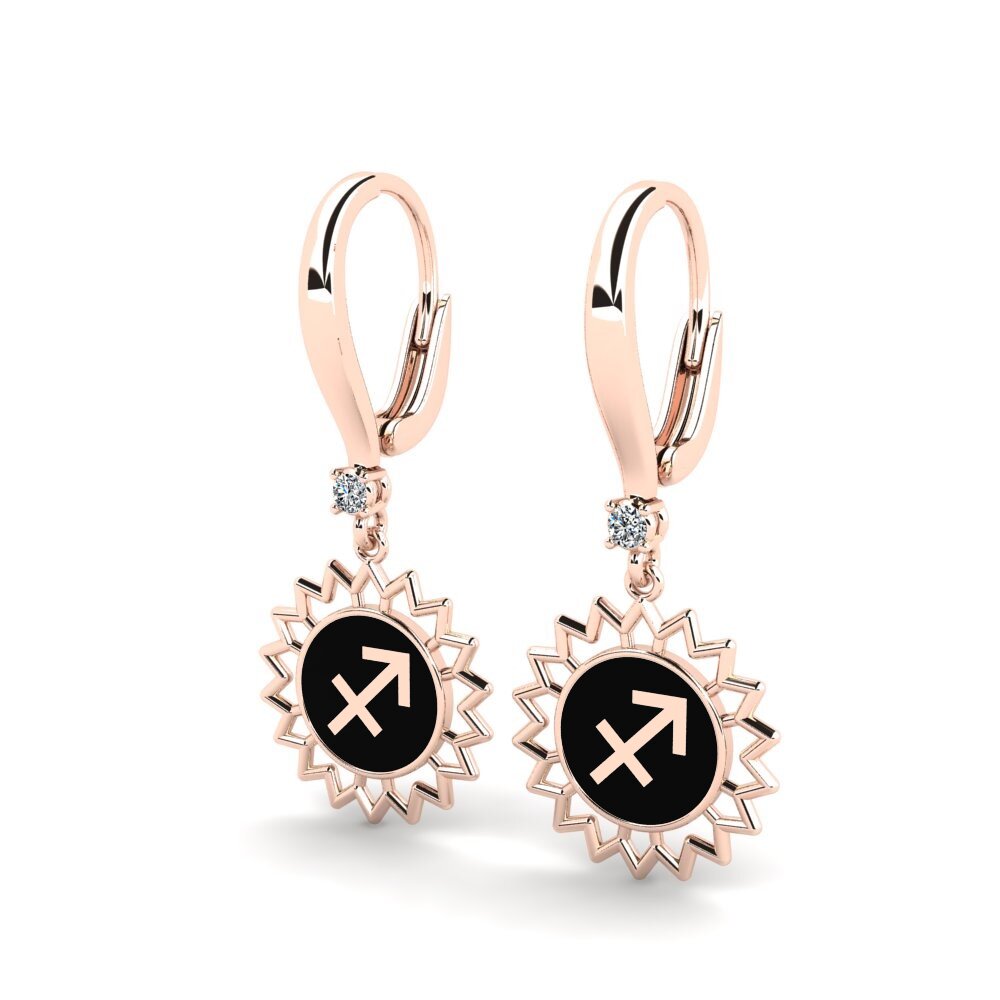 Or rose 585 Boucle d'oreille femme Parlocain - Sagittarius