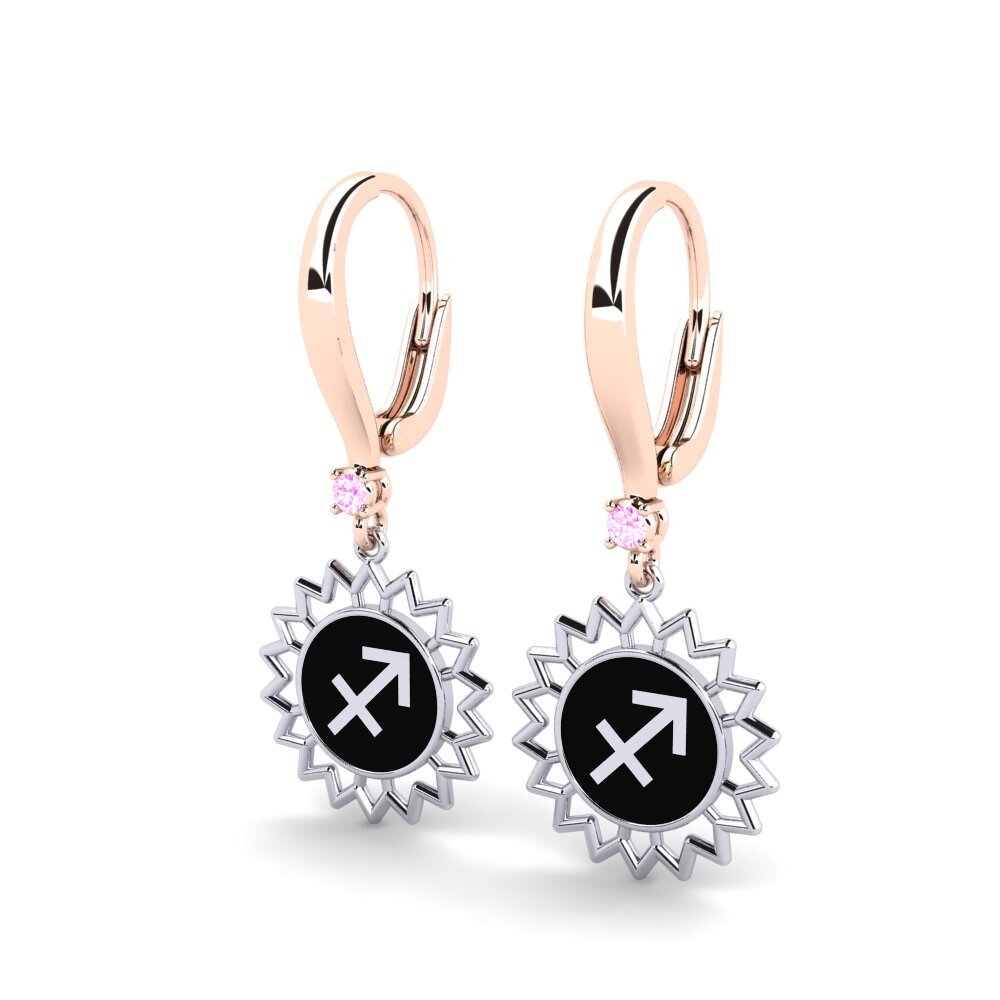 Saphir Rose Boucle d'oreille femme Parlocain - Sagittarius