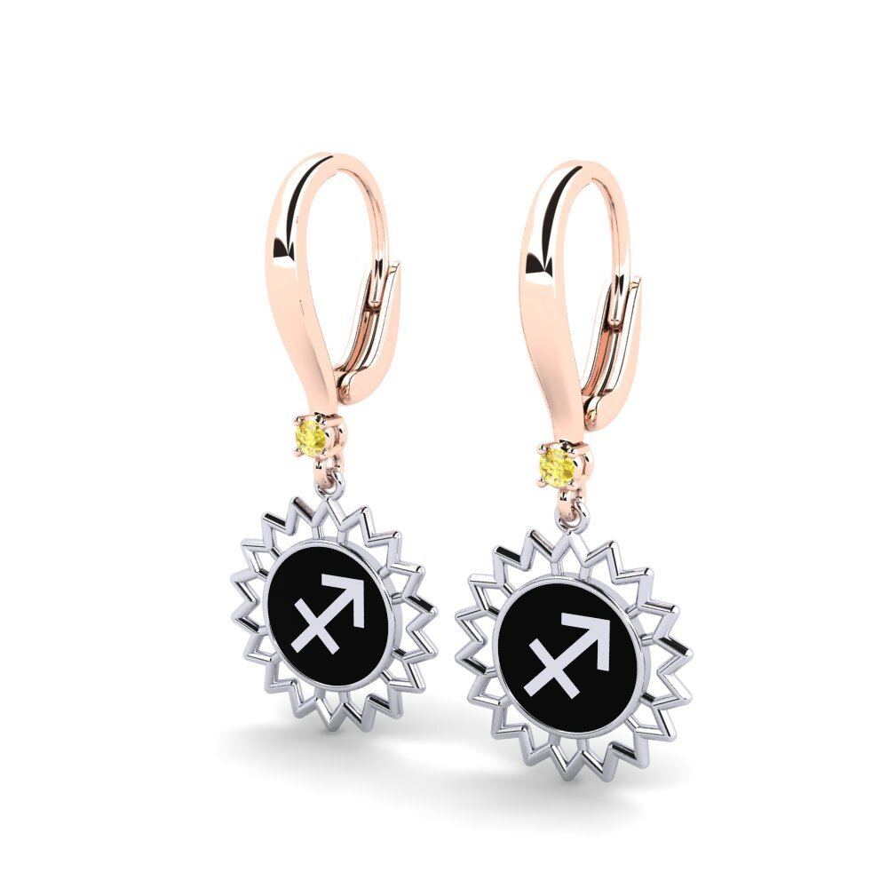 Saphir Jaune Boucle d'oreille femme Parlocain - Sagittarius