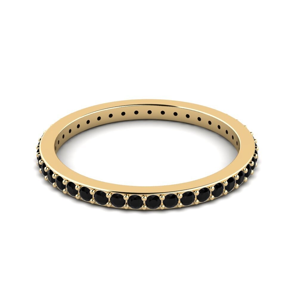 Diamante Negro Anillo apilable Adgi - B