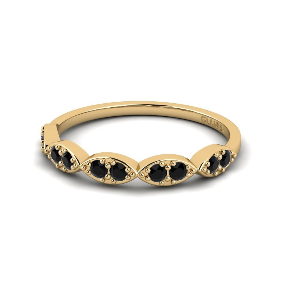 Diamante Negro Anillo apilable Agungo - A