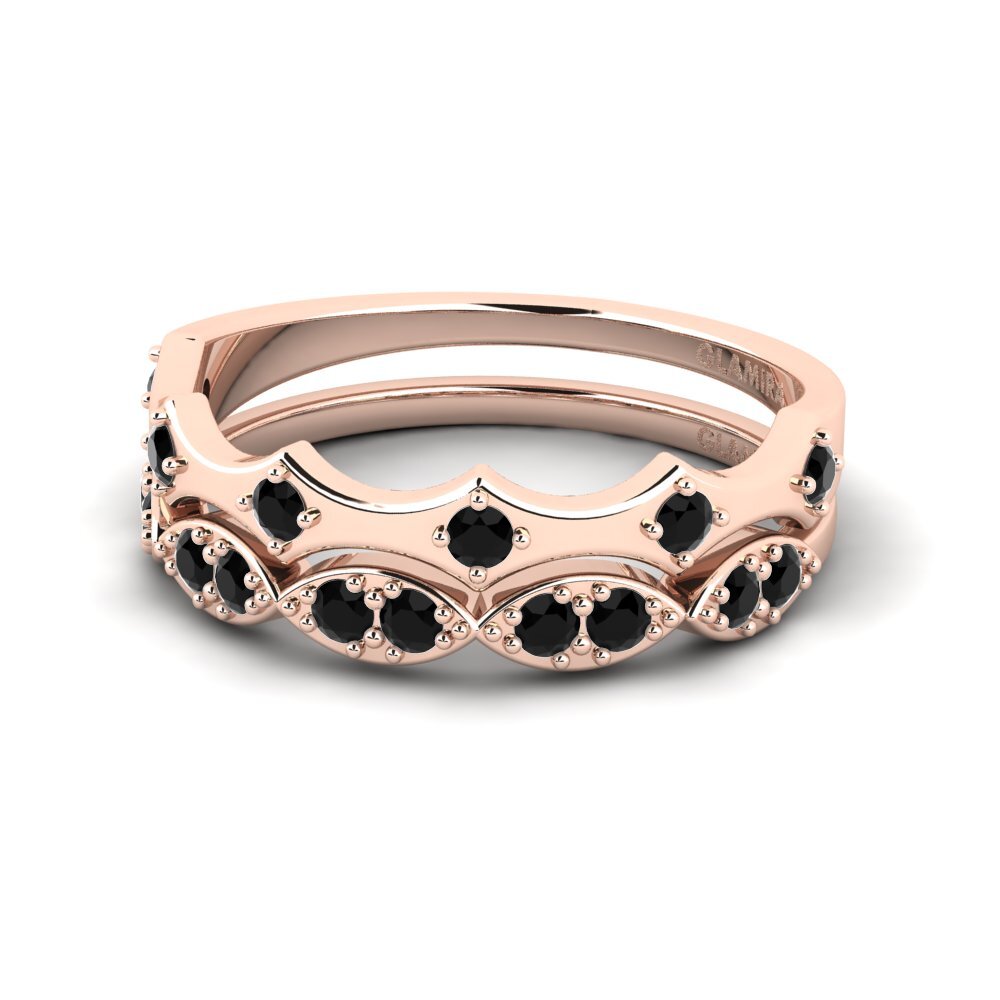 Diamante Negro Anillo apilable Agungo - B